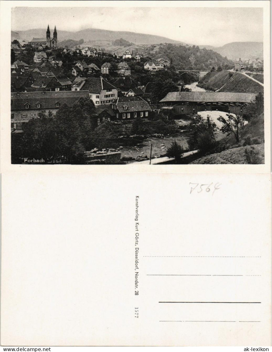 Ansichtskarte Forbach (Baden) Stadt Und Brücke 1932 - Forbach