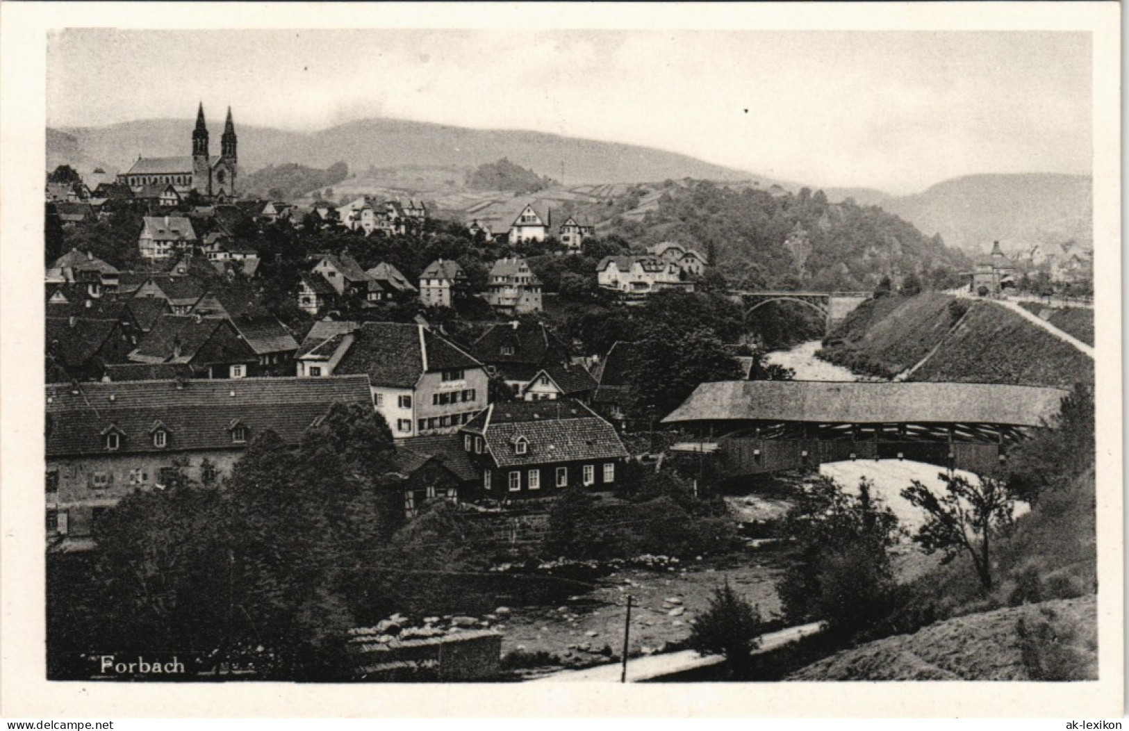 Ansichtskarte Forbach (Baden) Stadt Und Brücke 1932 - Forbach