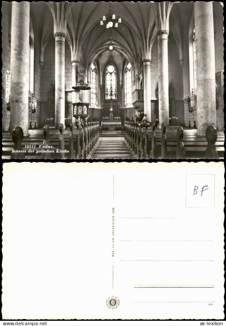 Postcard Vaduz Inneres Der Gotischen Kirche 1960 - Liechtenstein