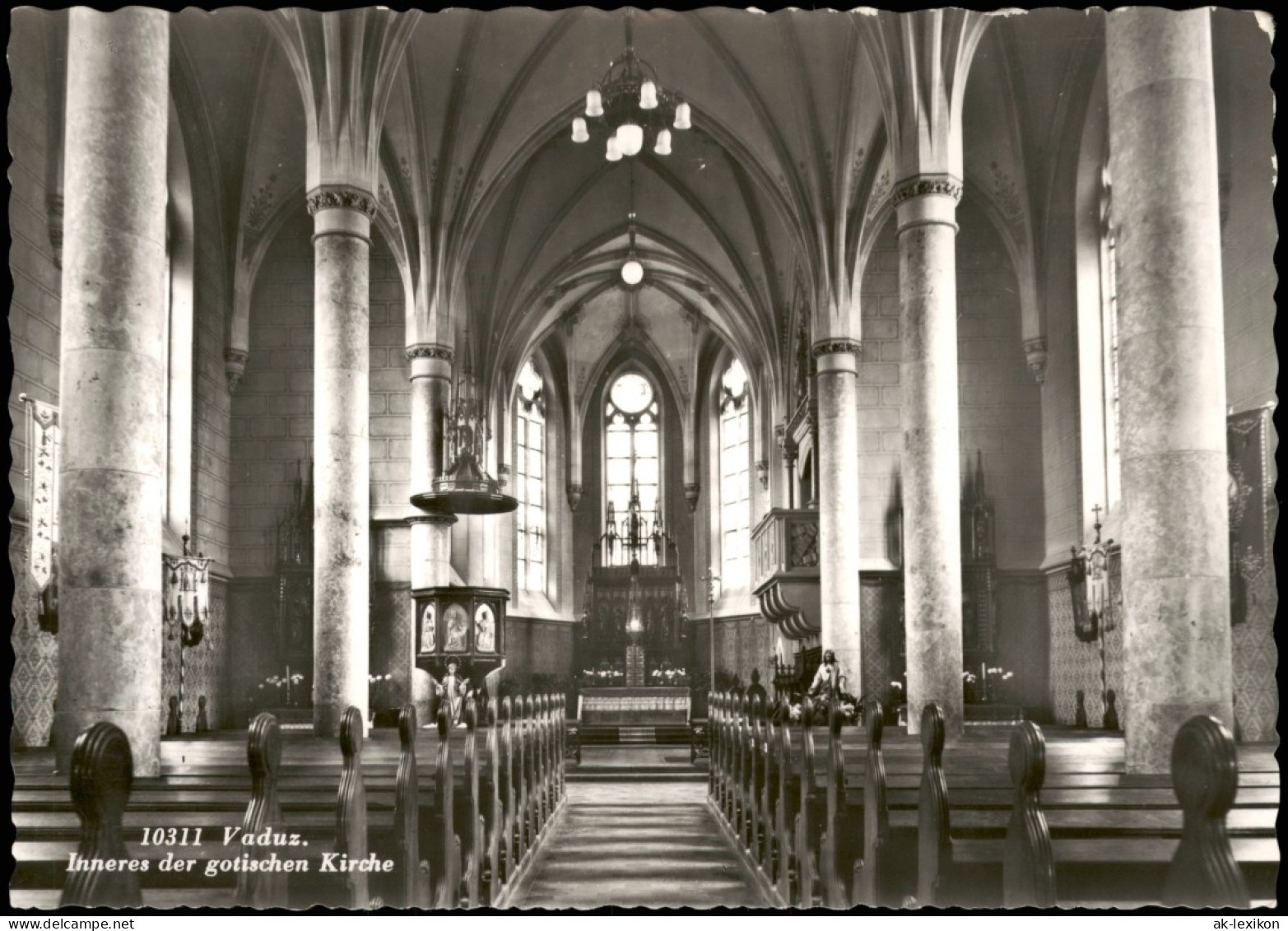 Postcard Vaduz Inneres Der Gotischen Kirche 1960 - Liechtenstein