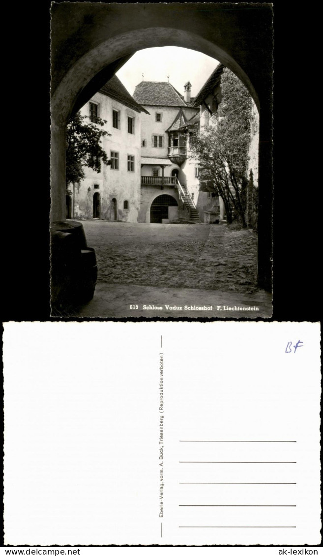 Postcard Vaduz Schloss Vaduz (Castle) Schlosshof 1960 - Liechtenstein