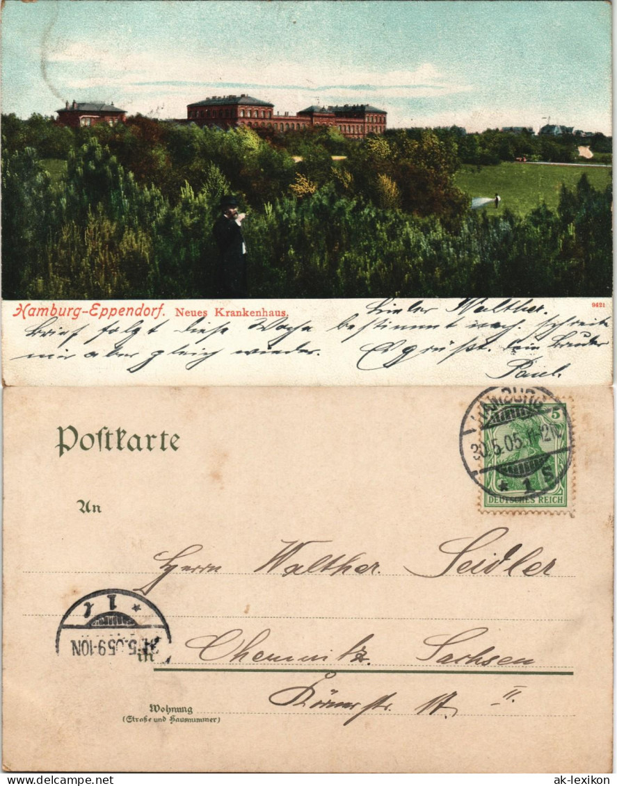 Ansichtskarte Eppendorf-Hamburg Krankenhaus 1905 - Eppendorf