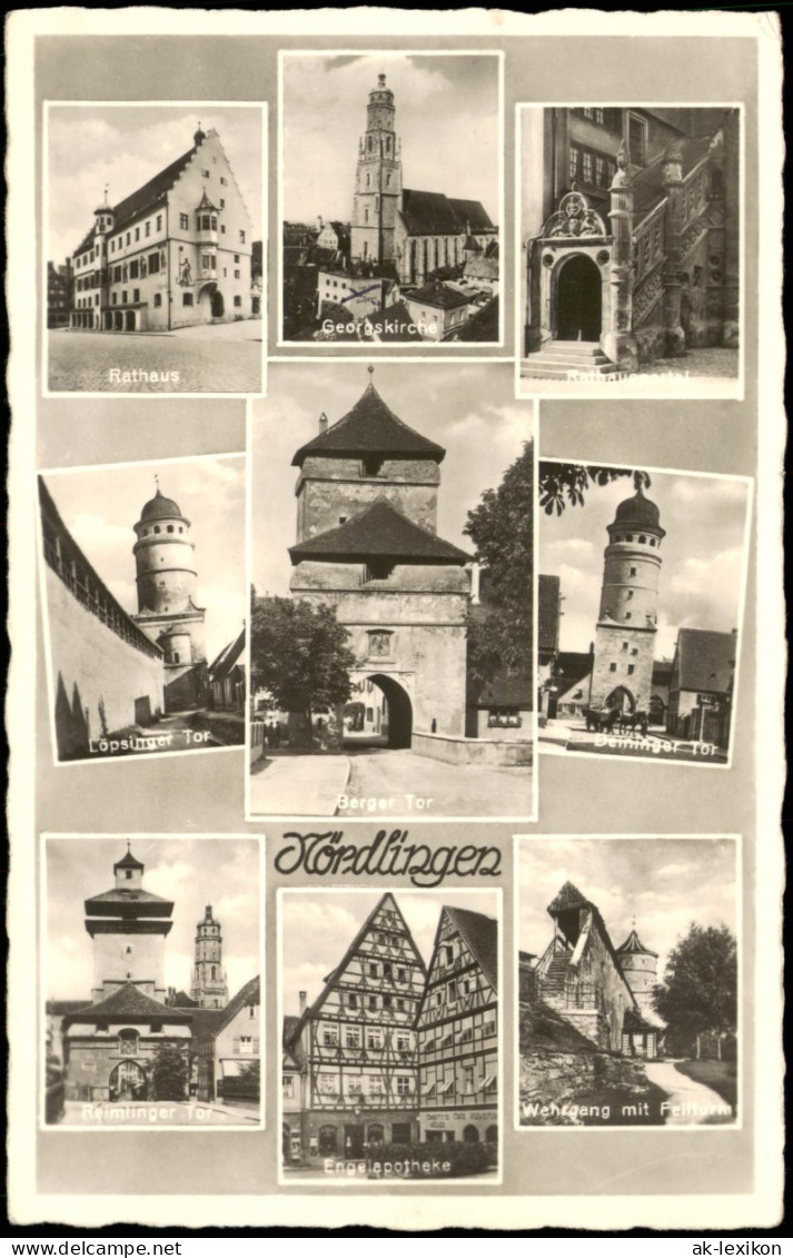 Nördlingen Mehrbild-AK Mit Georgskirche, Rathaus, Apotheke U. Toransichten 1986 - Nördlingen