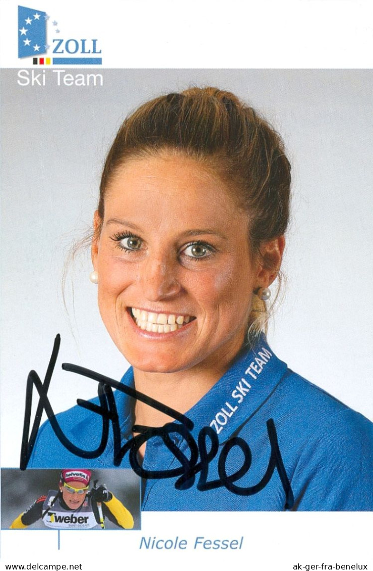 Autogramm Zoll-Ski-Team-AK Langläuferin Nicole Fessel Annweiler Am Trifels Oberstdorf DSV Olympia Olympionikin Germany - Authographs