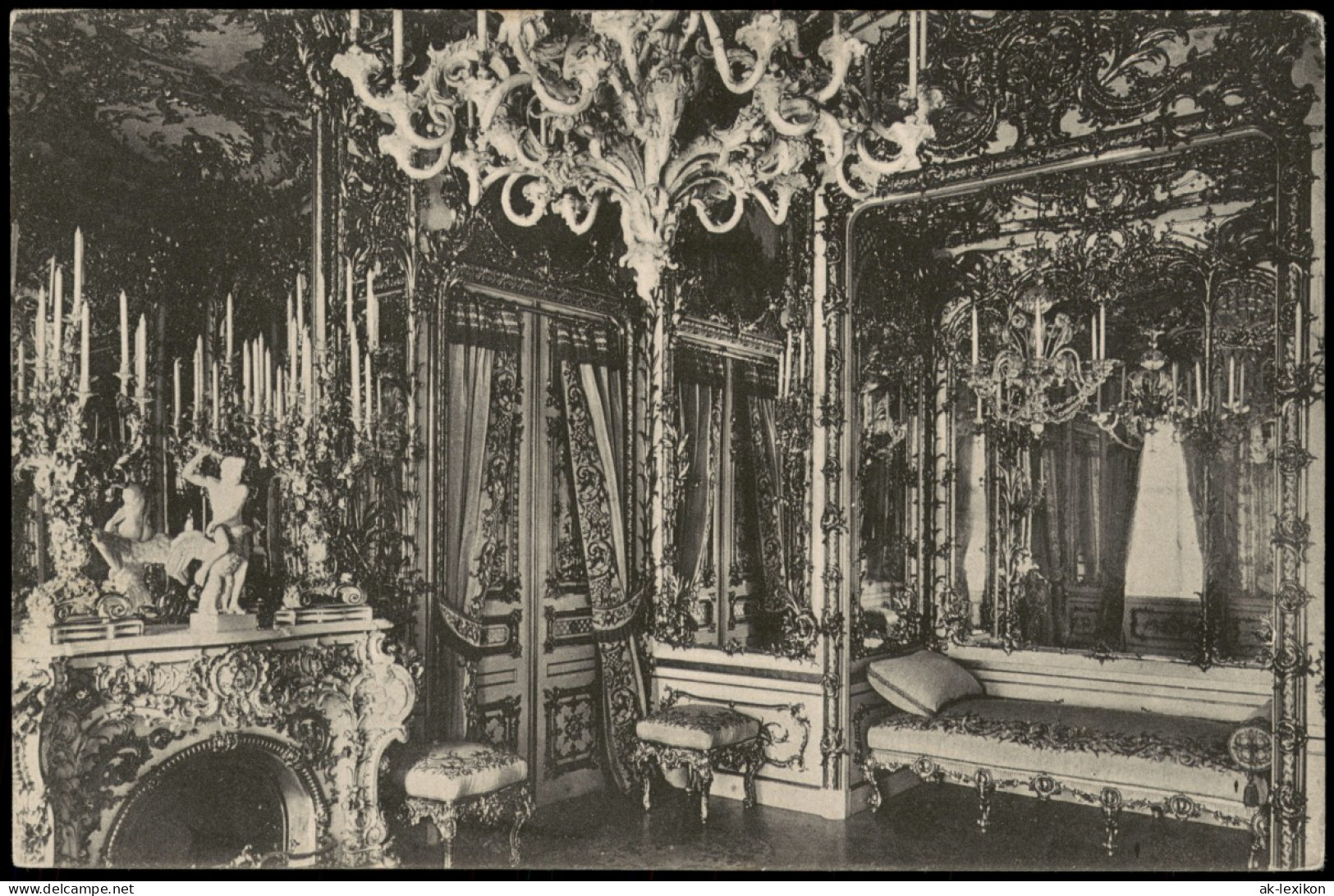 Ansichtskarte Chiemsee Kgl. Schloss Herrenchiemsee Ruhe-Zimmer 1910/1907 - Chiemgauer Alpen
