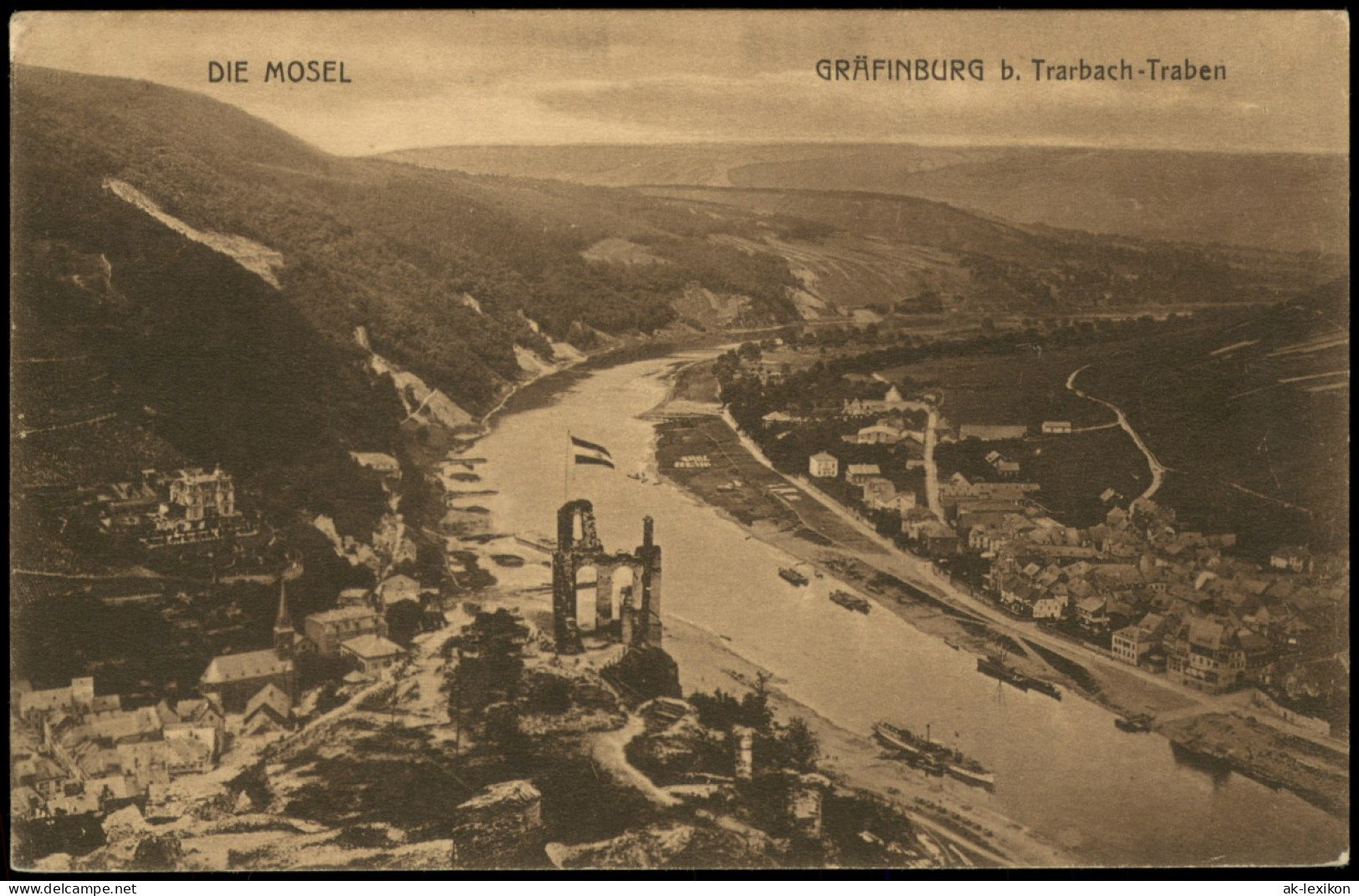 Traben-Trarbach Panorama-Ansicht GRÄFINBURG B. Trarbach-Traben MOSEL 1910/1907 - Traben-Trarbach