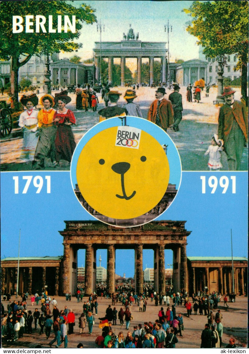 Ansichtskarte Mitte-Berlin Brandenburger  1993  Olympia-Sondermarken Von 1972 - Brandenburger Door