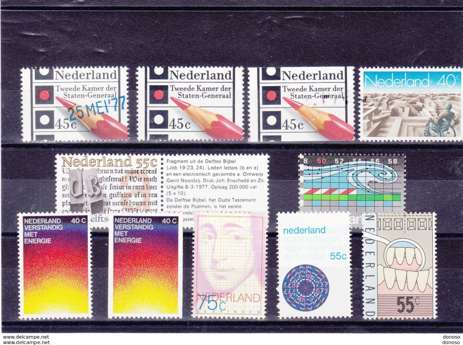 PAYS BAS 1977  Yvert 1063-1067 + 1076-1079 NEUF** MNH Cote 8,80 Euros - Ongebruikt