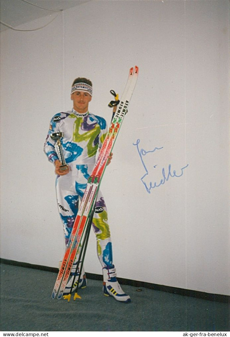 Autogramm Foto Langläufer Jan Fiedler Oberwiesenthal DSV DDR Deutschland Germany Geyer Cross-country Skiing - Winter Sports