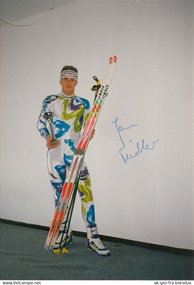 Autogramm Foto Langläufer Jan Fiedler Oberwiesenthal DSV DDR Deutschland Germany Geyer Cross-country Skiing - Sport Invernali