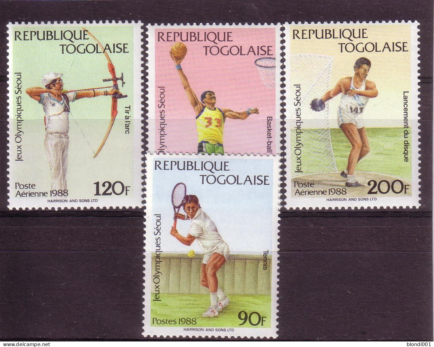 Olympics 1988 - Tennis - Archery - TOGO - Set MNH - Summer 1988: Seoul