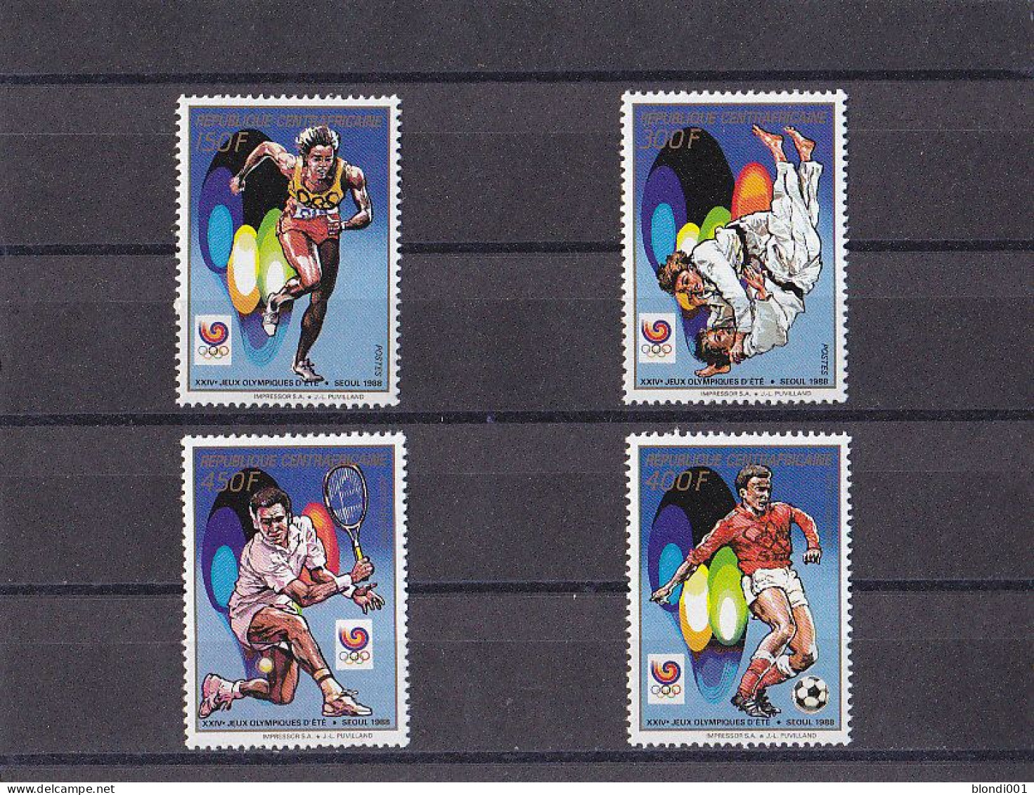 Olympics 1988 - Tennis - Judo - Soccer - C.-AFRICA - Set MNH - Summer 1988: Seoul