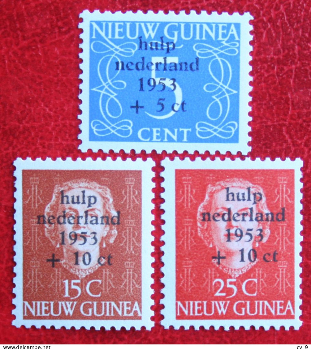 Watersnood Zegels NVPH 22-24 1953 MNH POSTFRIS ** NIEUW GUINEA NIEDERLANDISCH NEUGUINEA / NETHERLANDS NEW GUINEA - Nouvelle Guinée Néerlandaise