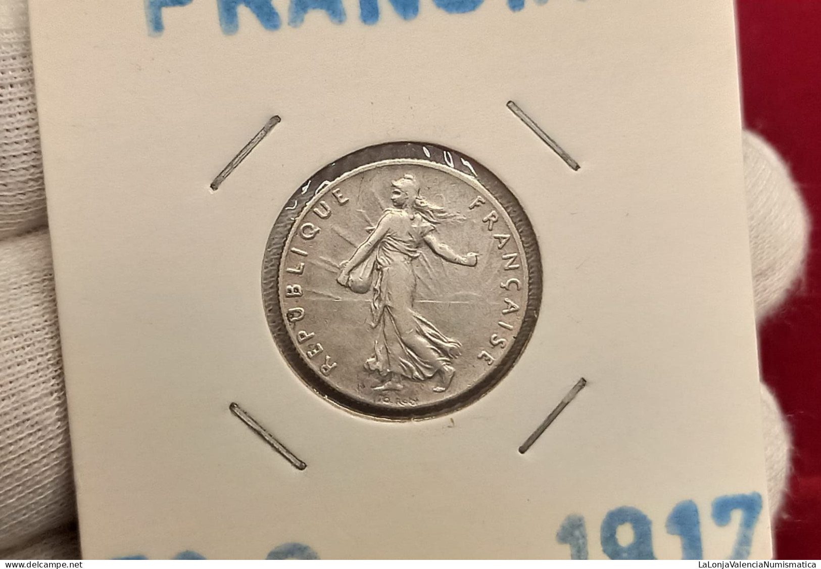 Francia 50 Céntimos 1917 Km 854 Plata Sc Unc - 840-877 Carlos II El Calvo