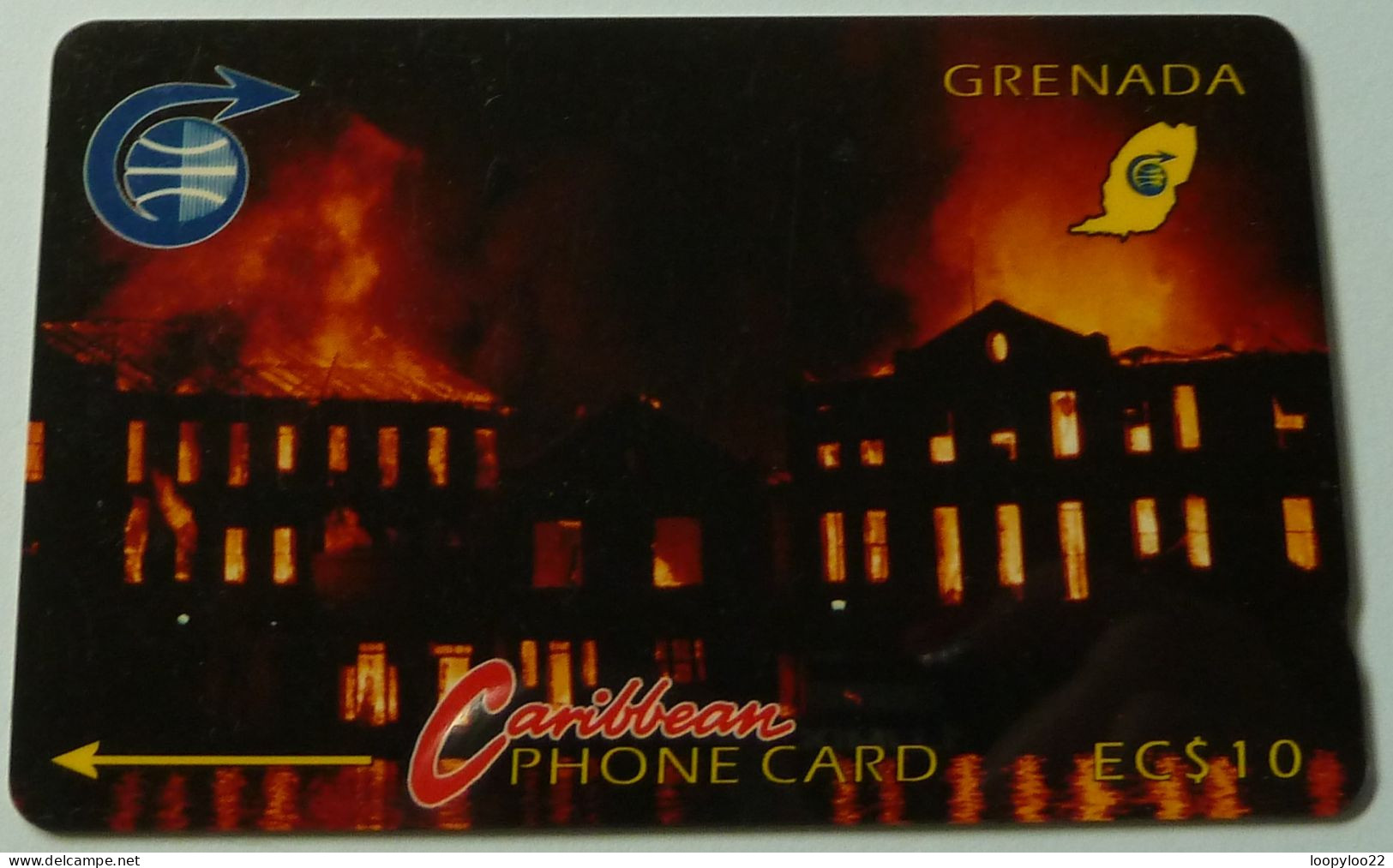 GRENADA - GRE-4A - GPT - 4CGRA - $10 - Financial Complex Fire - Used - Grenade