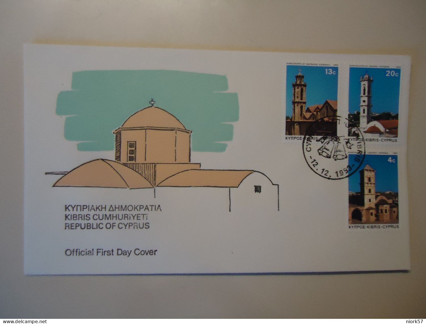 CYPRUS  FDC 1983  CHURCH - Briefe U. Dokumente