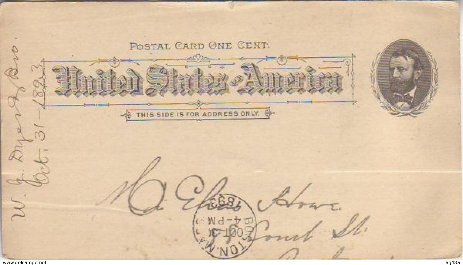 UNITED STATES. 1893/Minneapolis, PS Card/to Boston. - Enteros Postales