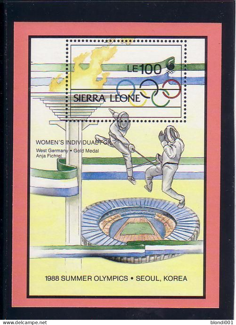 Olympics 1988 - Fencing - SIERRA LEONE - S/S MNH - Estate 1988: Seul