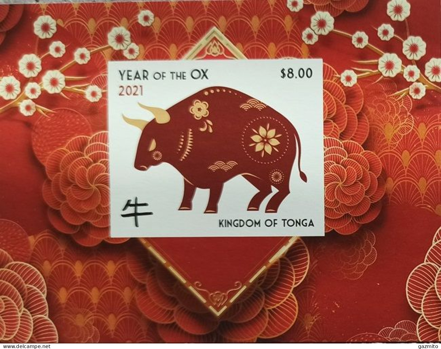 Tonga 2021, Year Of The Ox, Block IMPERFORATED - Chinees Nieuwjaar