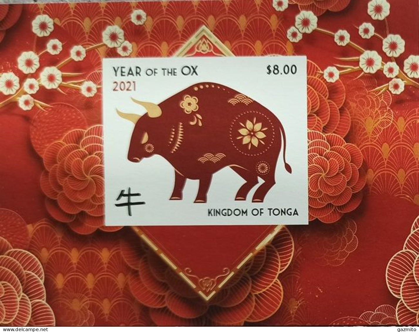 Tonga 2021, Year Of The Ox, Block IMPERFORATED - Chinese New Year