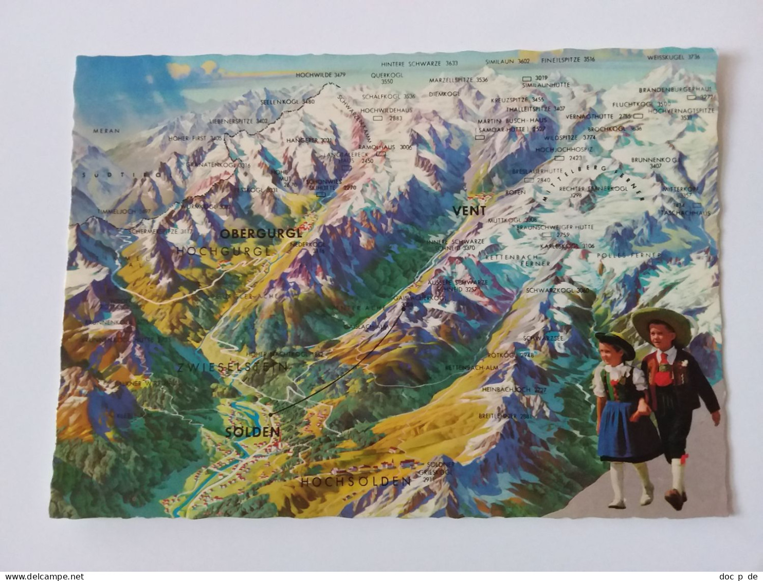 Österreich - Panorama Vom Inner Ötztal Und Seiner Gletscherwelt - Tirol - Map - Landkarte - Oetz