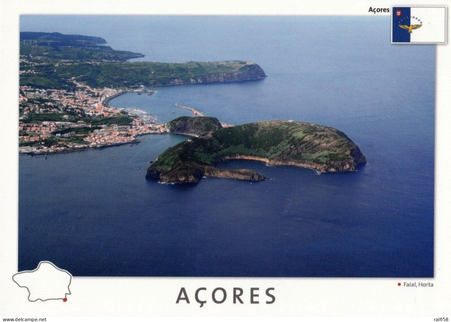 1 AK Azoren * Blick Auf Die Insel Faial Mit Der Horta Bay - Horta Ist Der Hauptort Der Insel * - Açores