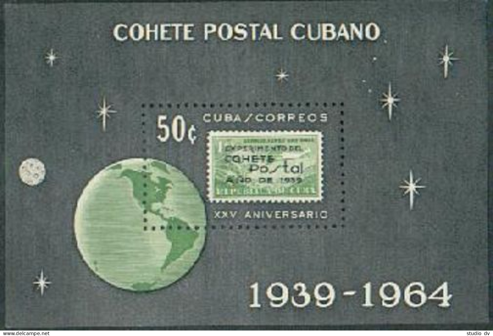 Cuba 858-883,883a Sheet,MNH. Experimental Cuban Postal Rocket,1964. - Neufs