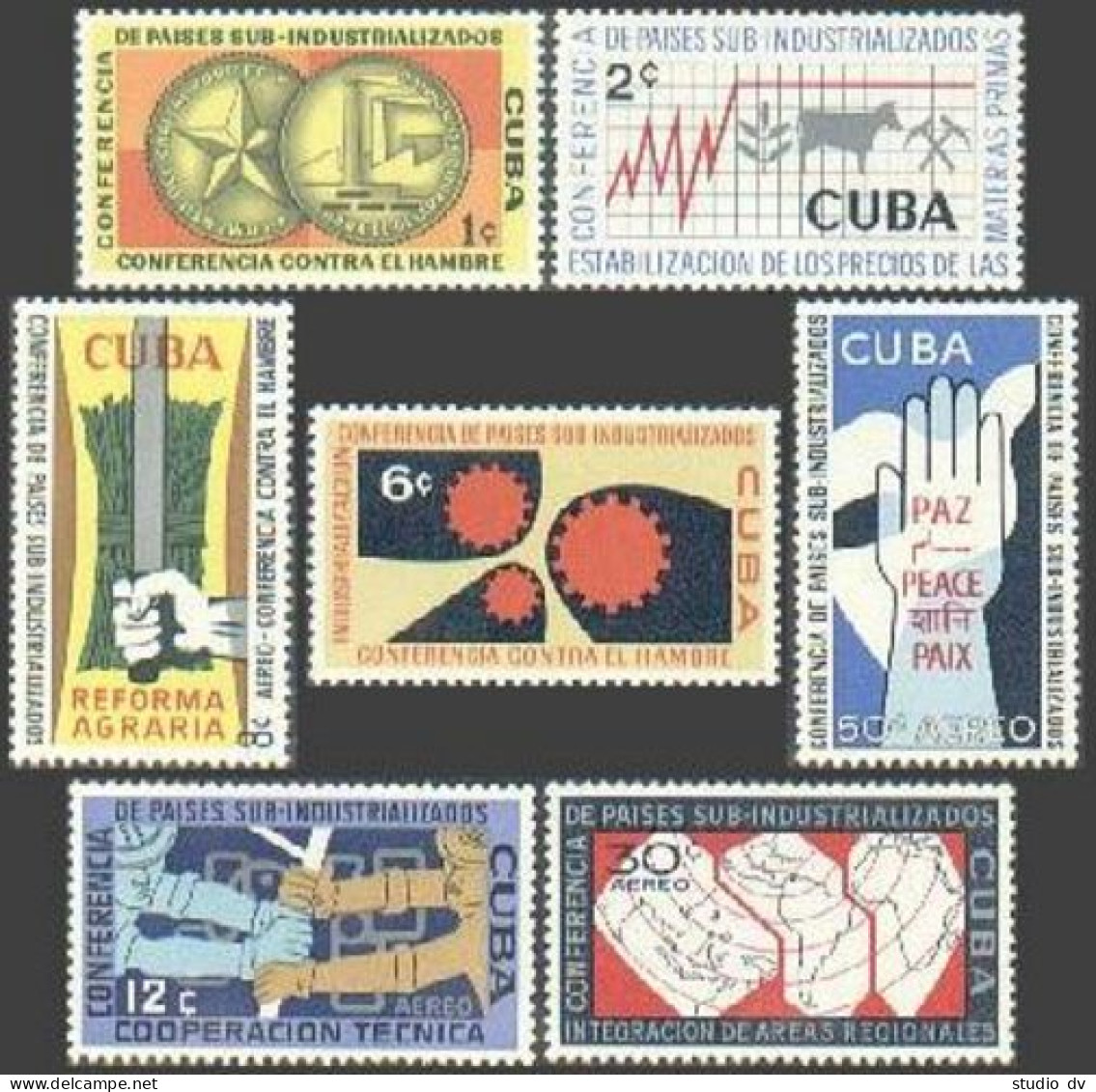 Cuba 663-665,C215-C218, Lightly Hinged. Mi 696-702. Agriculture, Industry. 1961. - Ungebraucht