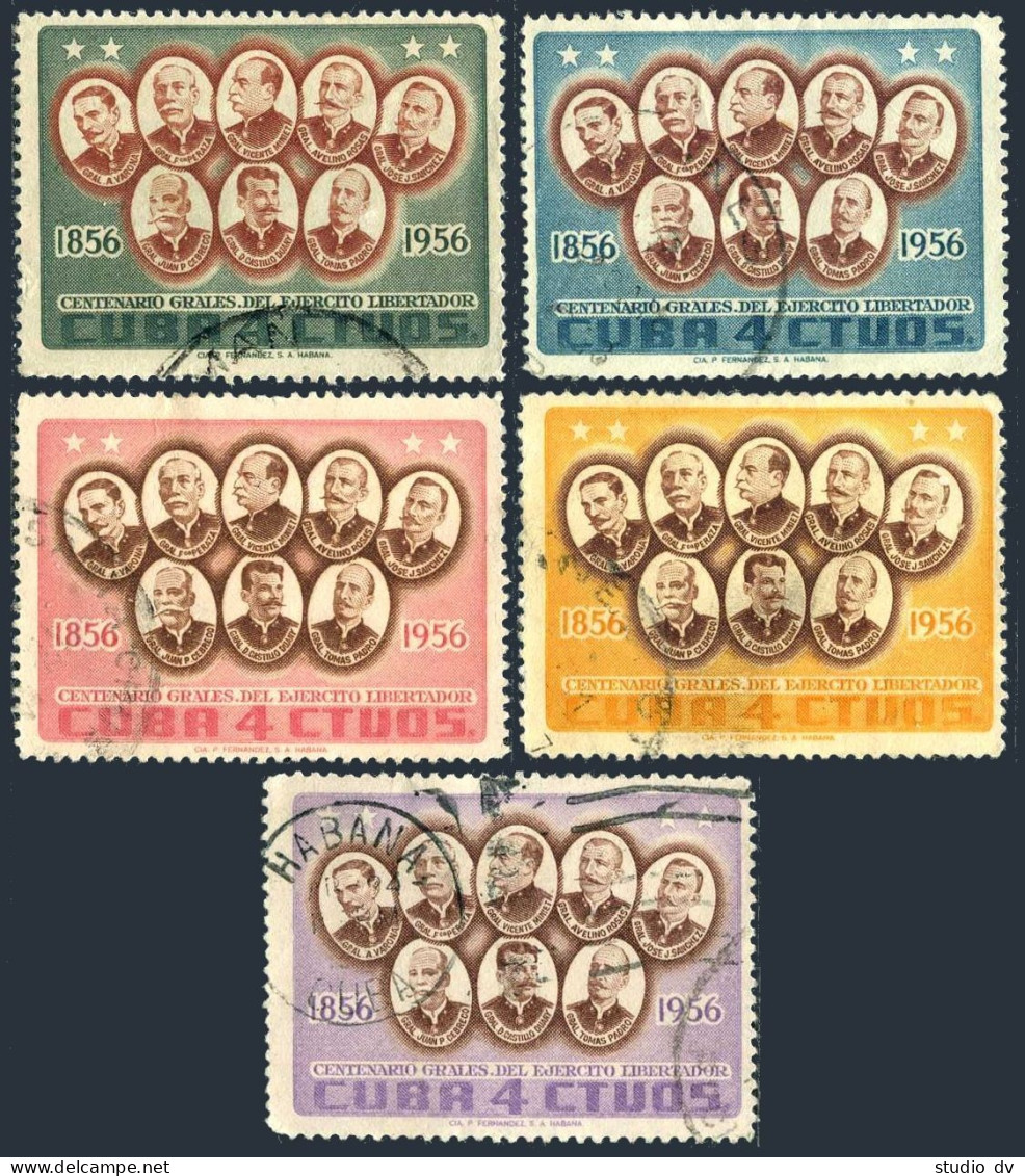Cuba 577-581,lused.Michel 545-549. Generals Of The Army Of Liberation,1957. - Nuevos
