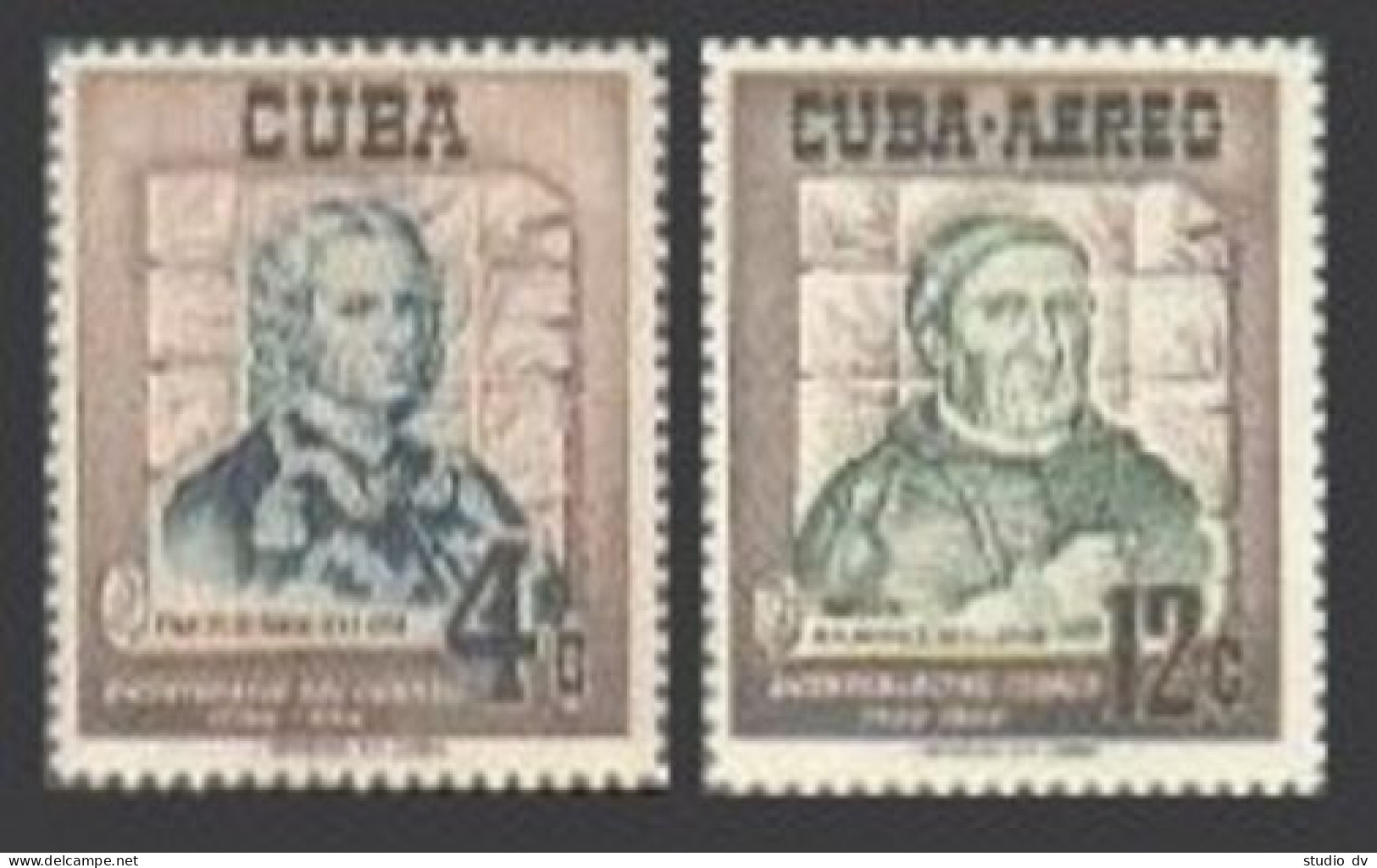 Cuba 552,C129, Lightly Hinged. Mi 482-483. Francisco Cagigal De La Vega, Bishop - Nuevos