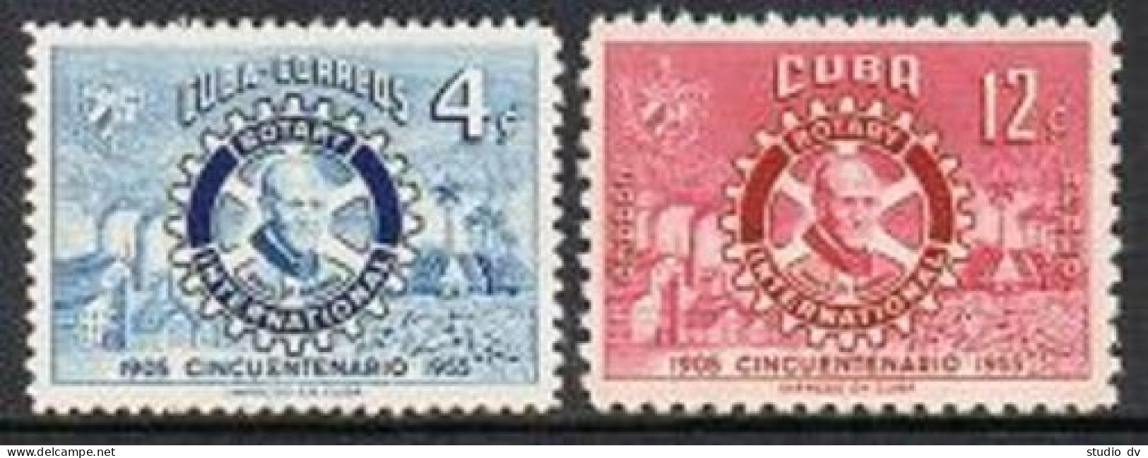 Cuba 536, C109, MNH. Michel 442-443. Rotary Intl, 1955. Paul Harris. - Ongebruikt