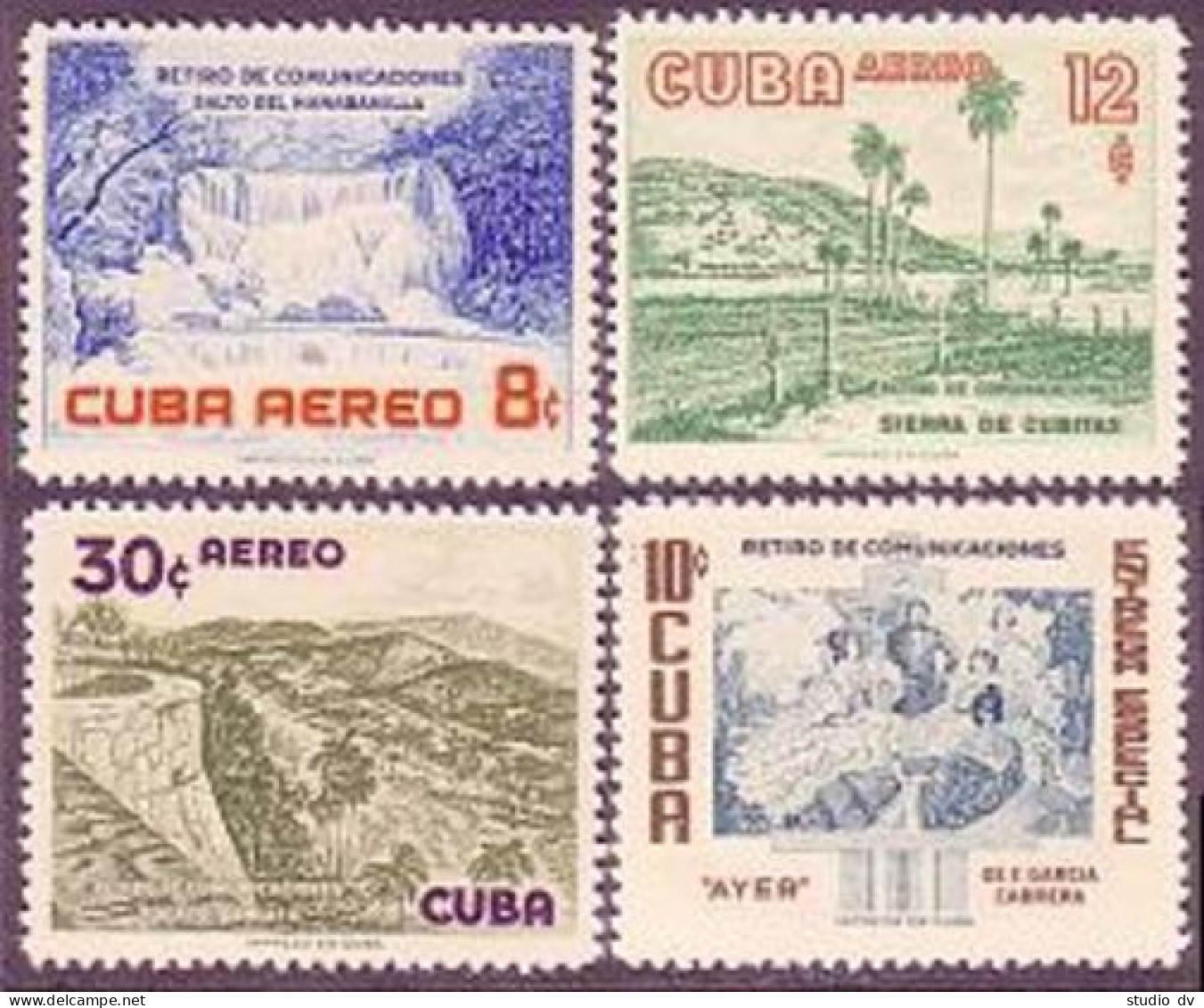 Cuba 566-569,C153-C155,E22,hinged.Michel 520-527. Paintings,Cuban Artists,1957. - Ungebraucht