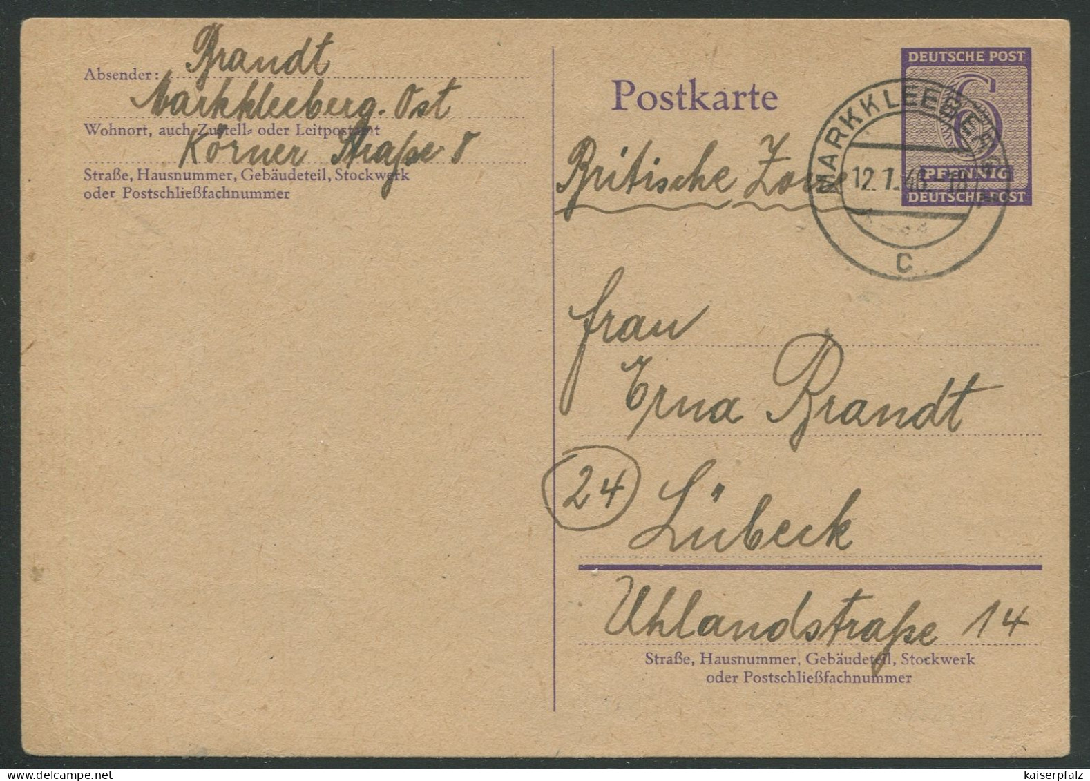 5231) West-Sachsen MiNr.: P 15 - Markkleeberg - Postal  Stationery