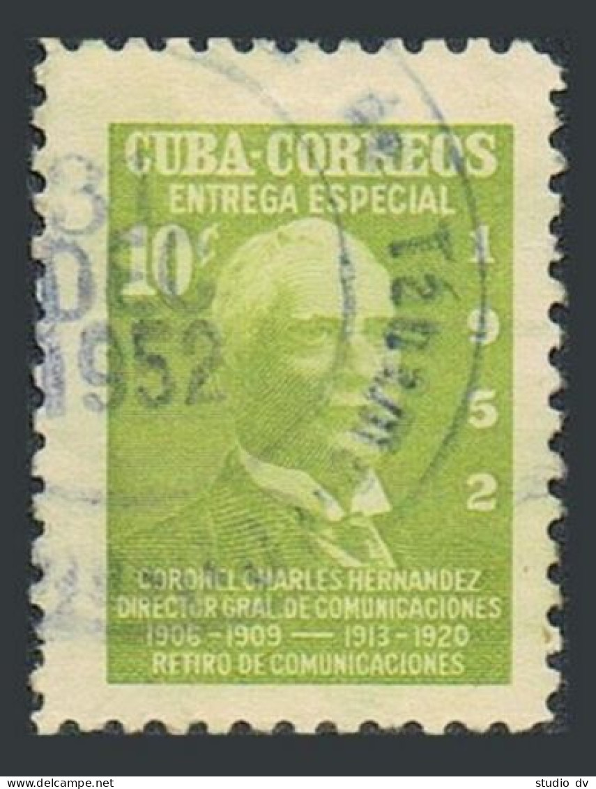 Cuba E17,used.Michel 355. Special Delivery 1952.Coronel Charles Hernandes. - Ungebraucht