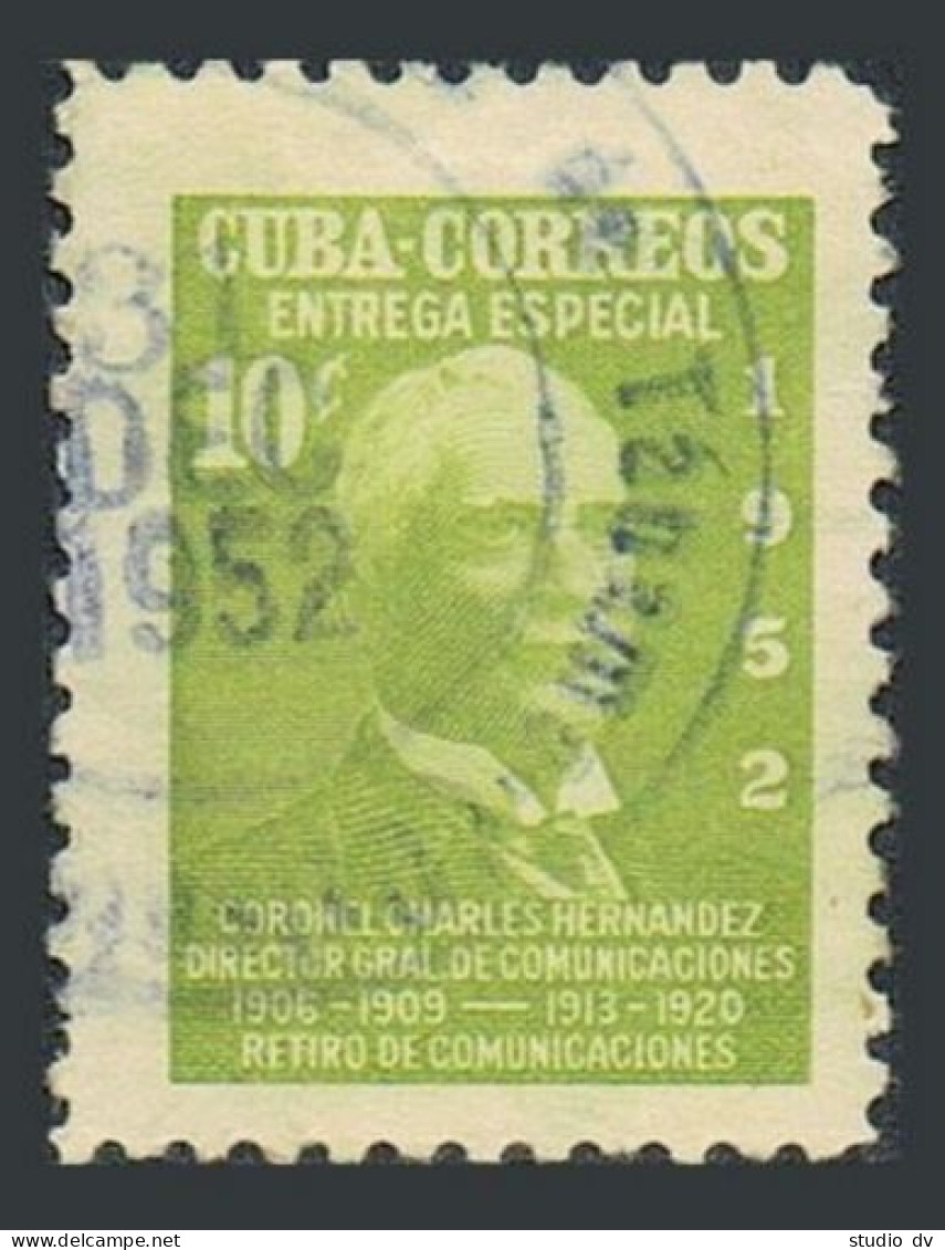 Cuba E17,used.Michel 355. Special Delivery 1952.Coronel Charles Hernandes. - Neufs
