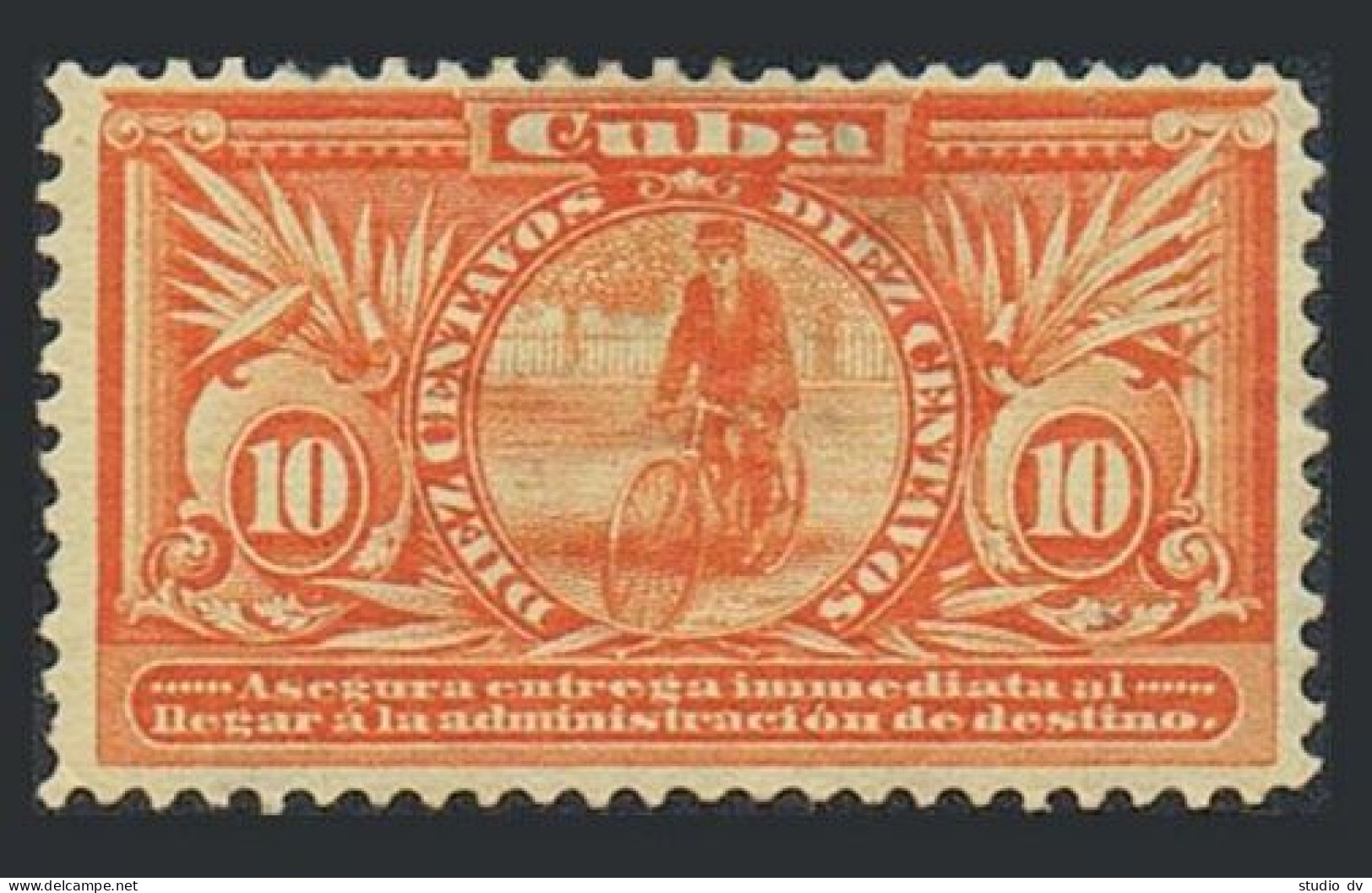 Cuba E2,hinged.Michel 6-I. Special Delivery 1899:IMMEDIATA.Messenger,Cycle. - Ungebraucht