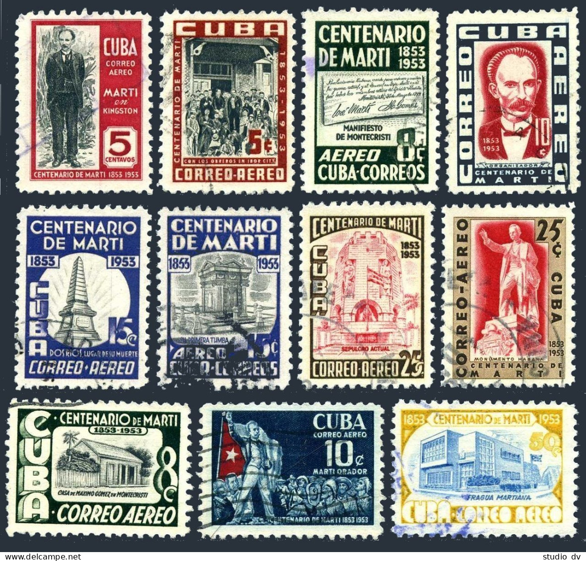 Cuba C79-C89, Used. Michel 378-388. Jose Marti, Birth Centenary, 1953. - Unused Stamps