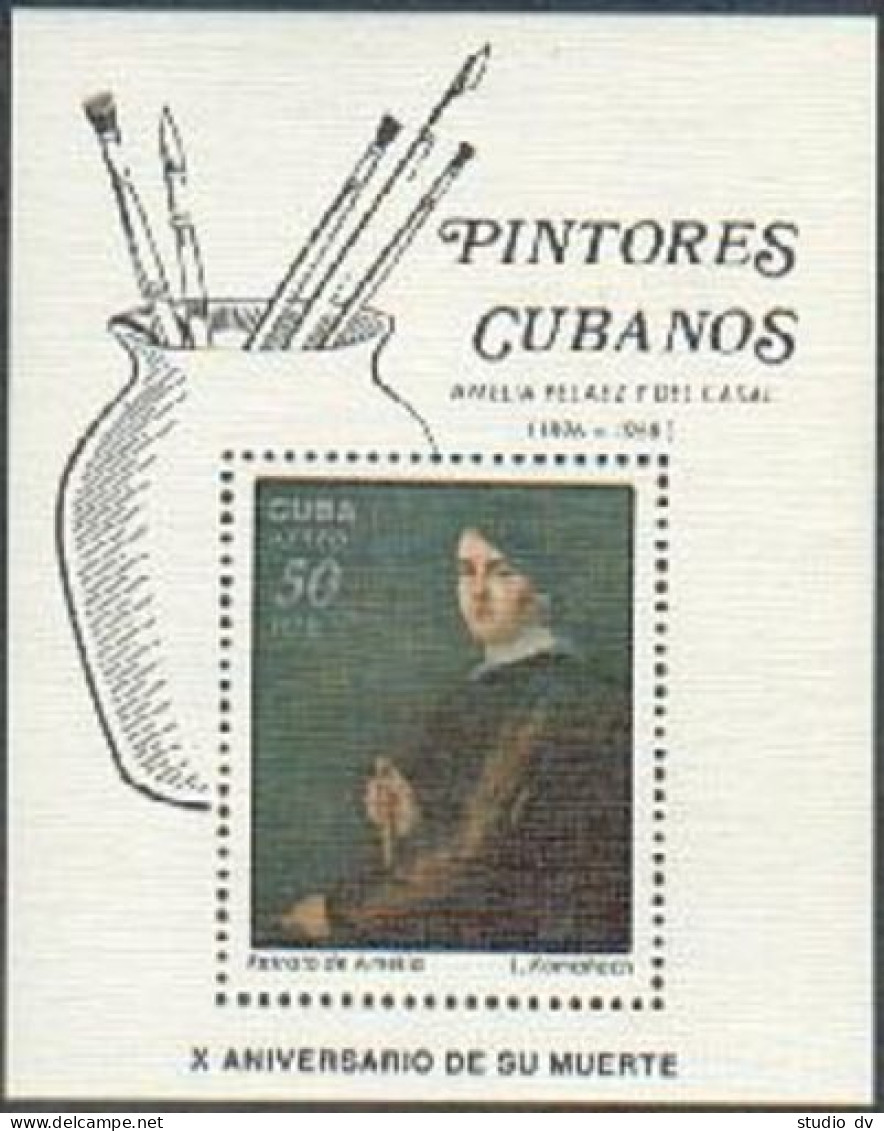 Cuba C303, MNH. Michel Bl.56. Portrait Of Amelia, By L. Romanach. - Nuovi