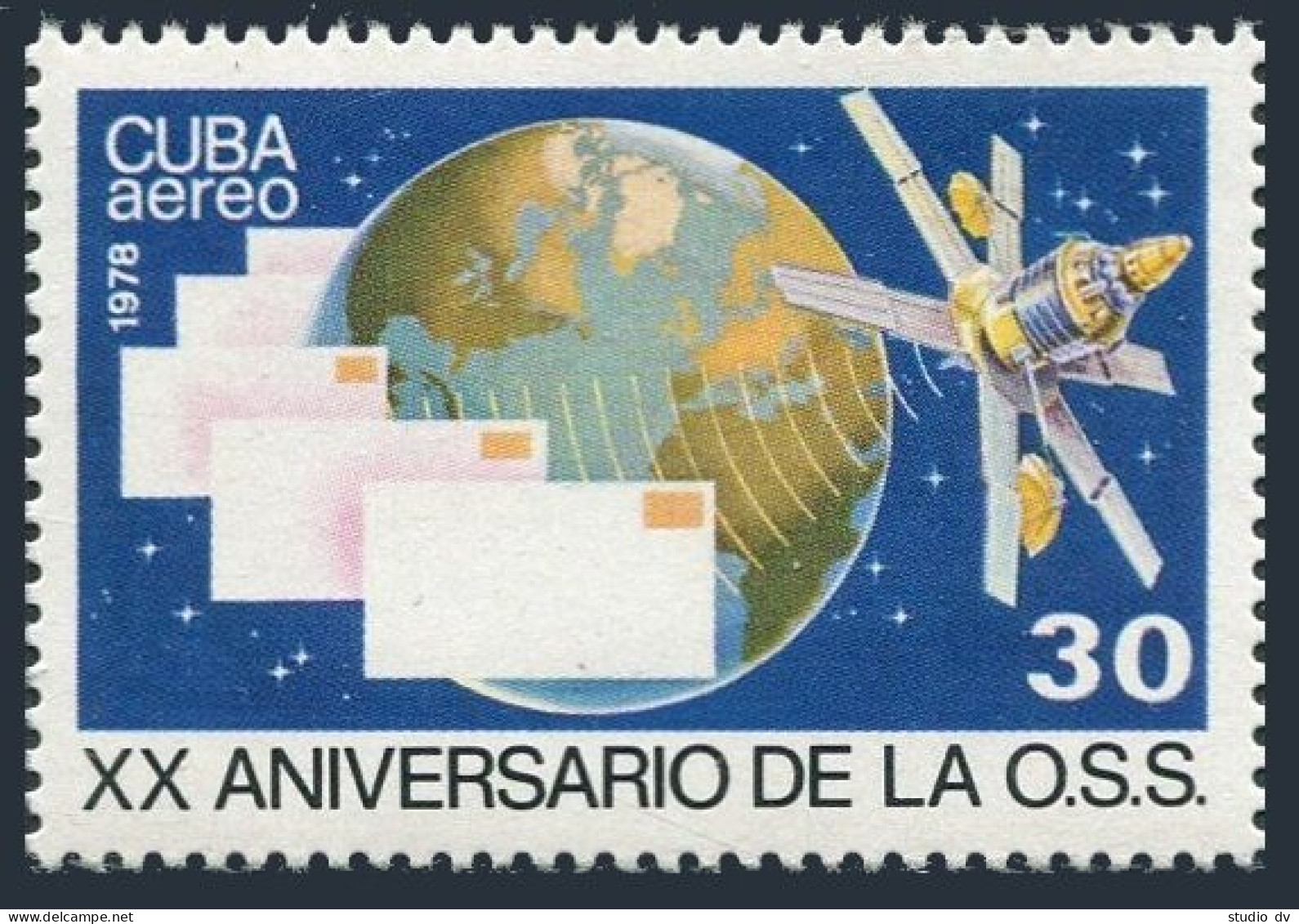 Cuba C304, MNH. Michel 2344. OSS, 20th Ann. 1978. Globe, Letters, Satellite. - Nuevos