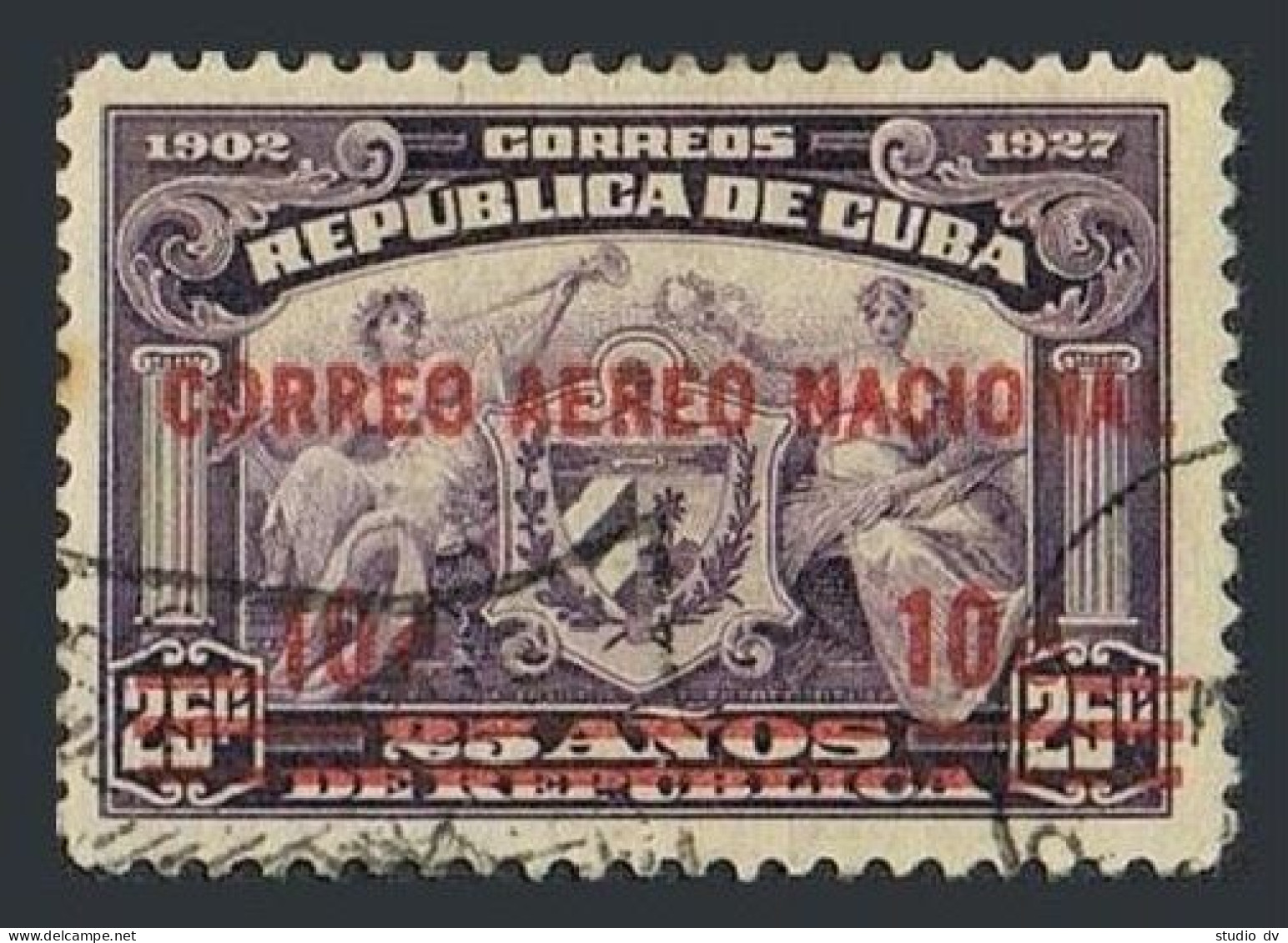 Cuba C3, Used. Michel 79. Air Post 1930.Surcharged In Red CORREO AEREO NATIONAL. - Unused Stamps