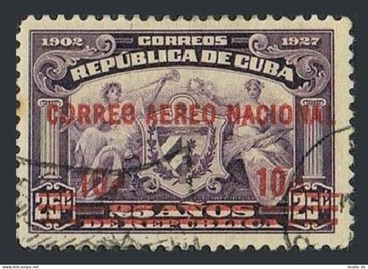 Cuba C3, Used. Michel 79. Air Post 1930.Surcharged In Red CORREO AEREO NATIONAL. - Nuevos