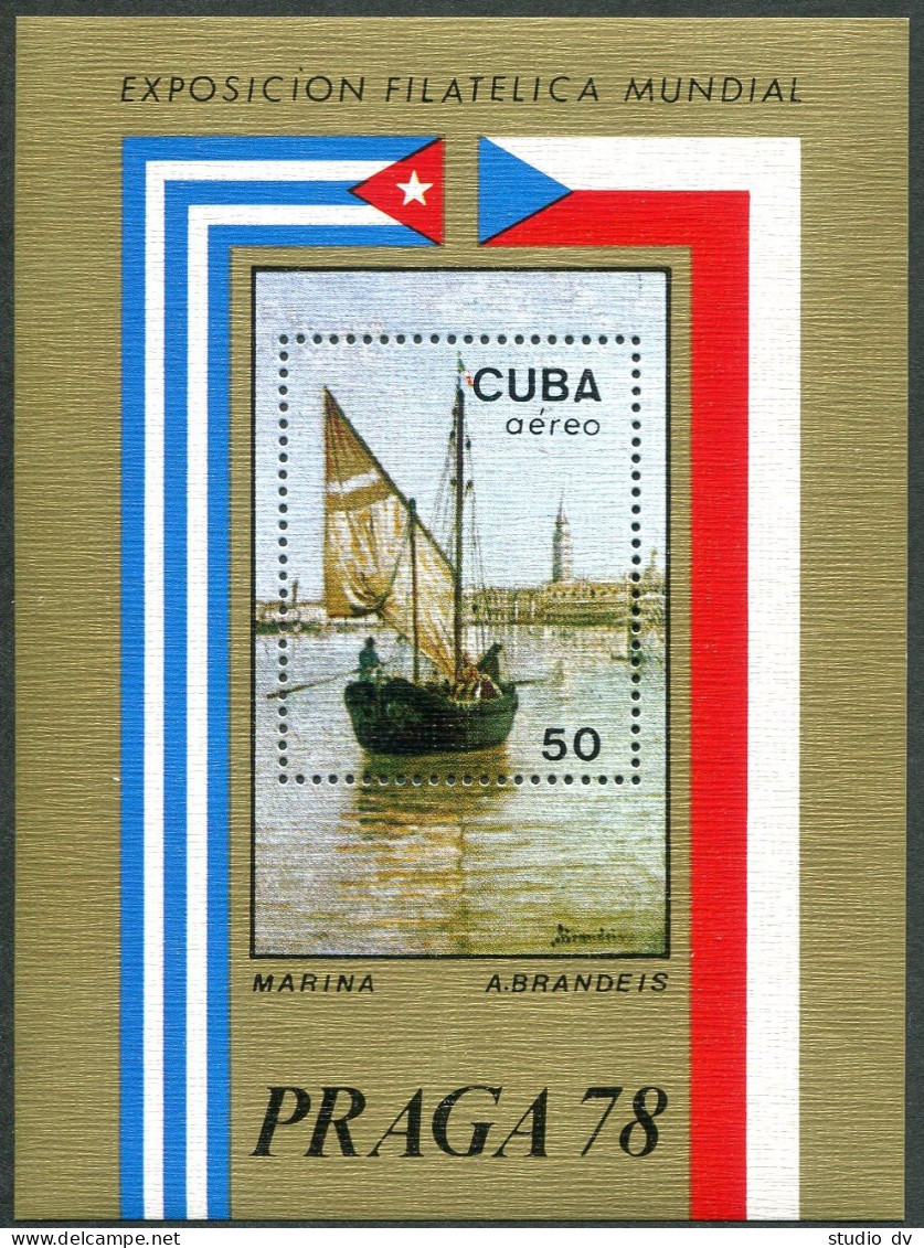 Cuba C300, MNH. Michel 2336 Bl.55. PRAGA-1978. Marina By A.Brandeis. - Ongebruikt