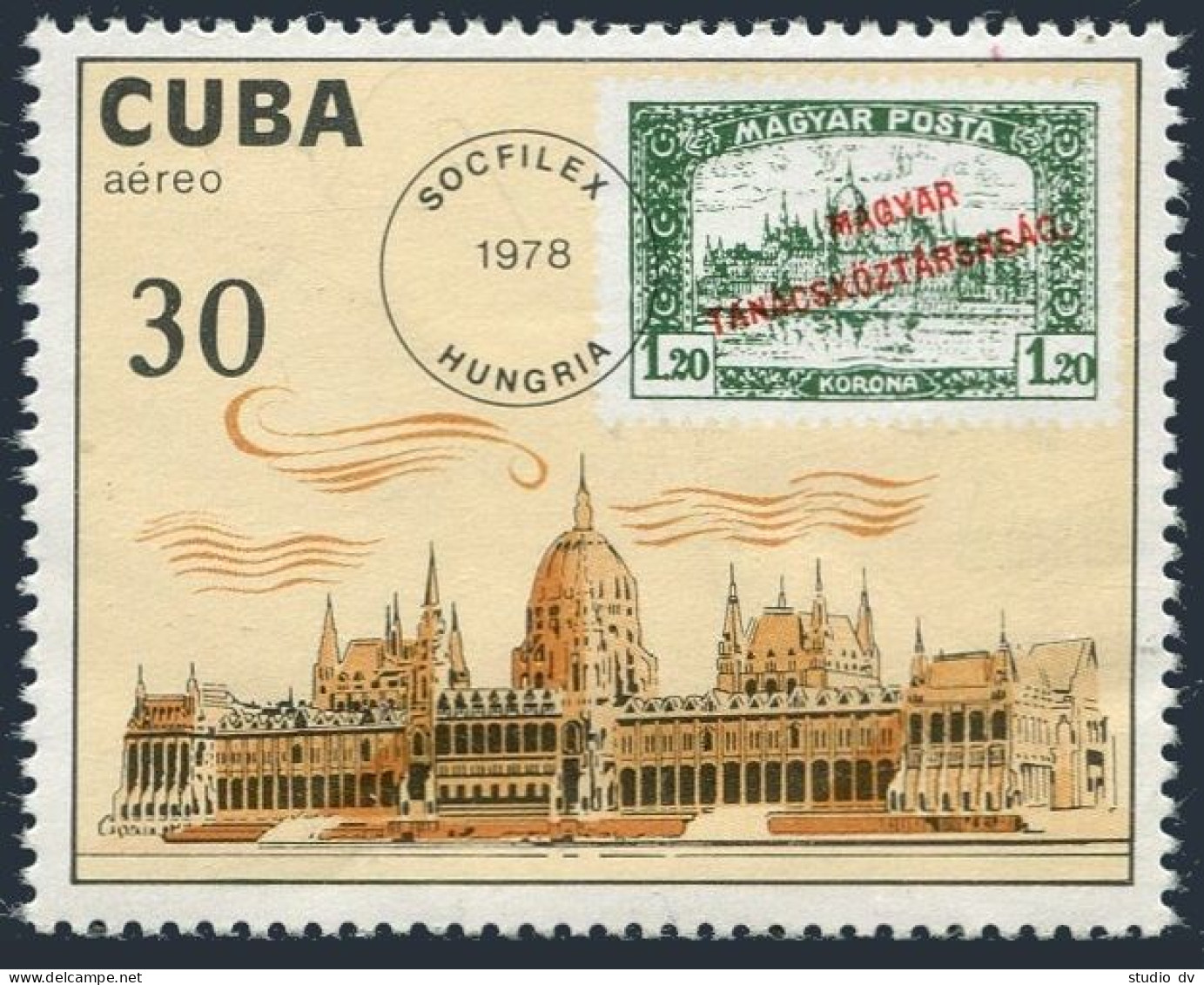 Cuba C280, MNH. Michel 2293. SOCFILEX-1978, Budapest. Hungarian Stamp. - Neufs