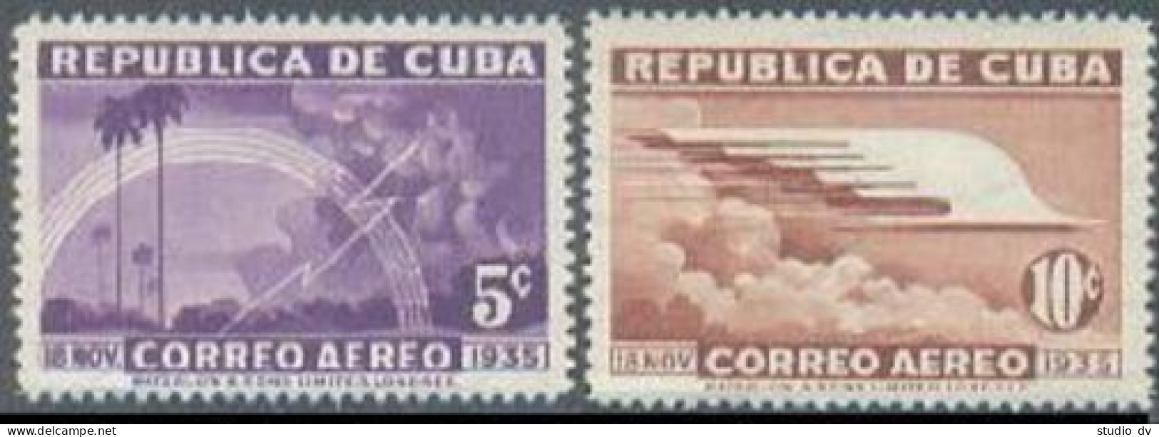 Cuba C22-C23, MNH. Mi 125-126. 1936. Maximo Gomez: Lighting, Allegory Of Flight. - Ungebraucht