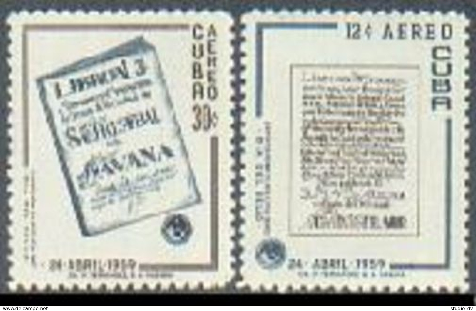 Cuba C195-196,lightly Hinged.Michel 617-618. Administrative Postal Book.1959. - Unused Stamps