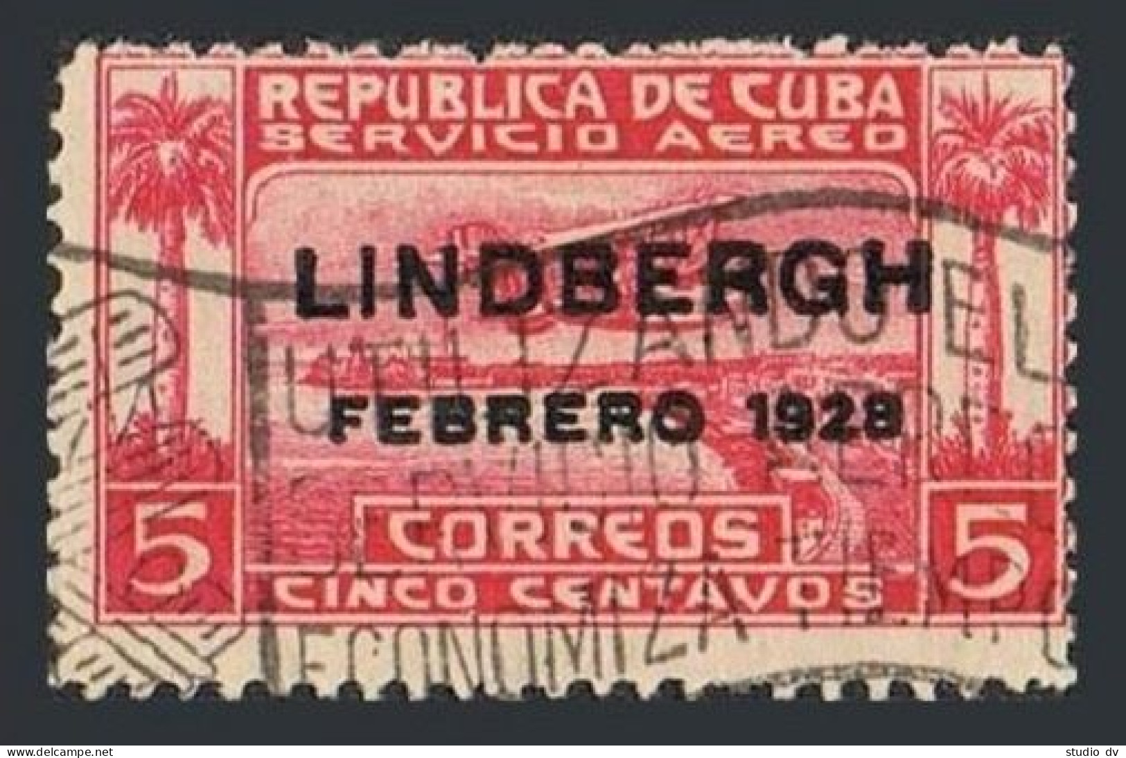 Cuba C2,used.Michel 68.Air Post 1928. Seaplane Over Havana Harbor.LINDBERGH. - Nuovi