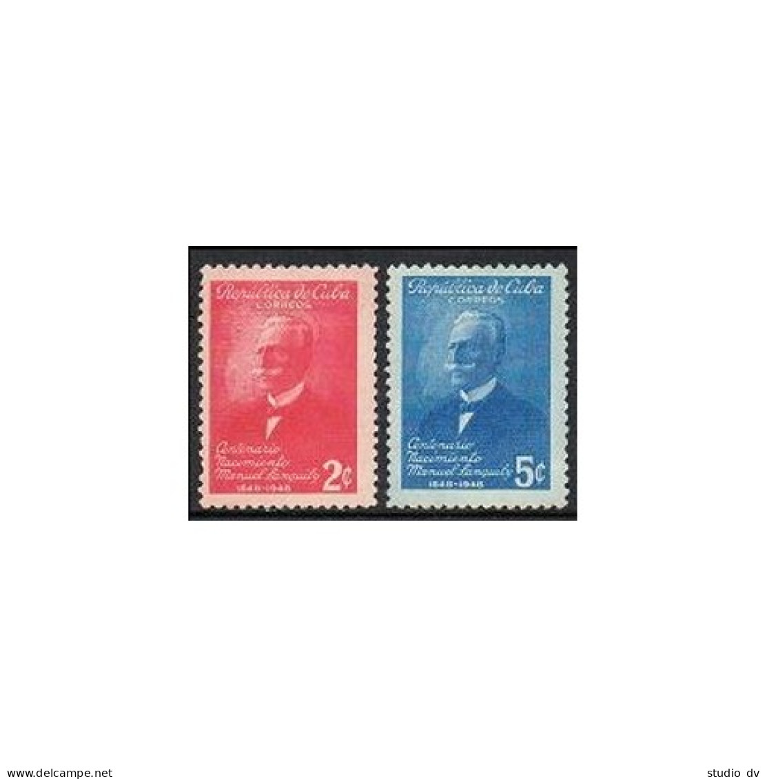 Cuba 435-436, Lightly Hinged. Mi 244-245. Manuel Sanguily Y Garritt, Author,1949 - Unused Stamps