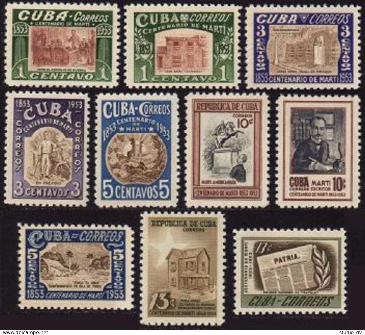 Cuba 500-509,C79-C89, MNH. Michel 368-388. Birth Of Jose Marti Centenary, 1953. - Nuovi