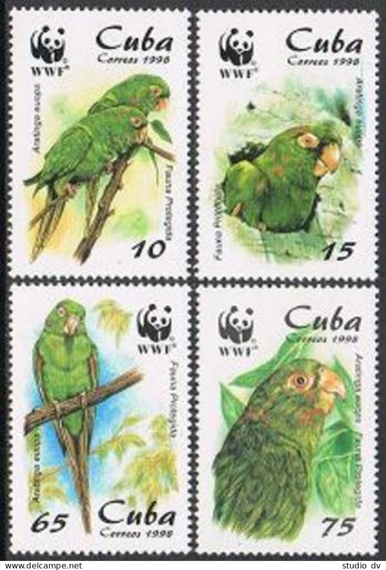 Cuba 3961-3964,MNH.Michel 4156-4159. WWF 1998.Parrot Arantinga Euops. - Ungebraucht