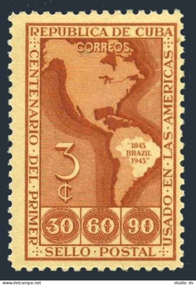 Cuba 393, MNH. Mi 198. 1st Stamps Of The Americas Issued In Brazil, 1943. - Nuevos